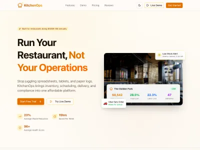 KitchenOps small restaurant operations management suite